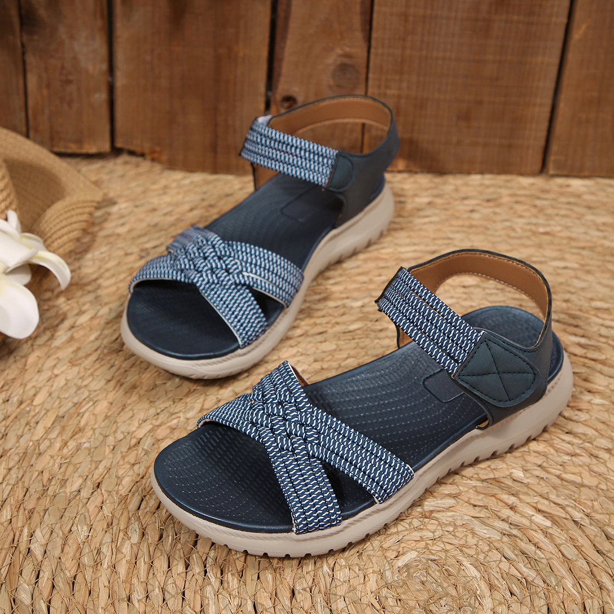 Pilates Yoga Gym - Women Sport Sandals Velcro Closure Open